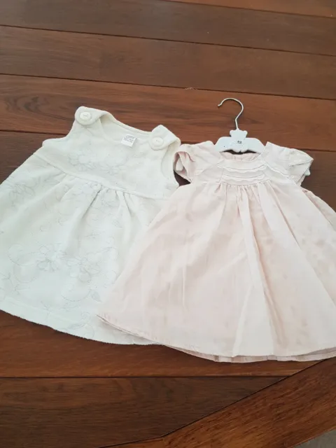 Next Baby Dresses Mamas And Papas 0- 3 Months bundle 2 dresses beautiful lace