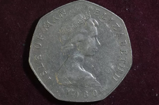 1980 AB Isle of Man 50p fifty pence coin