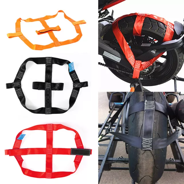 Universal Motorcycle Rear Wheel Handlebar Transport Bar Tie-Down Strap Motorbike