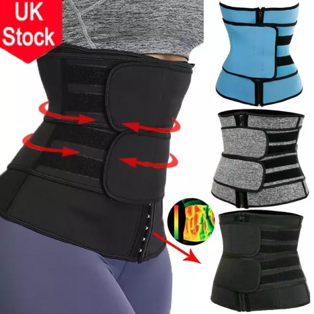 UK Waist Trainer Cincher Sauna Sweat Belt Sport Body Shaper Men Women Slimming