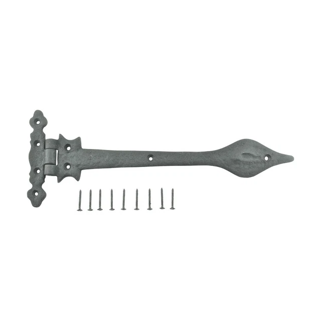 Black Wrought Iron Strap Hinge Doors or Gates Spear Tip 11 1/4 in Wide