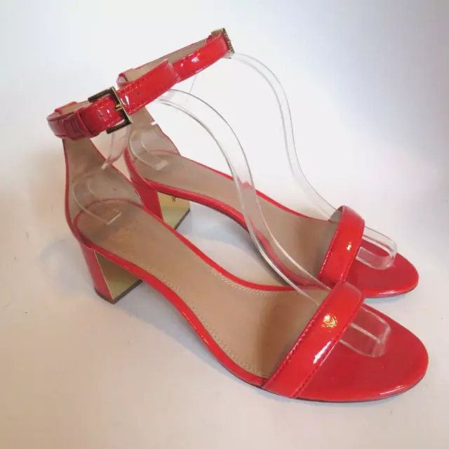 Tory Burch Cecile Red Patent Leather Women's Sandals Size 10 Block Heel