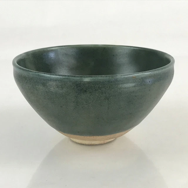 Japanese Ceramic Green Tea Bowl Vtg Chawan Tea Ceremony Matcha Green GTB986