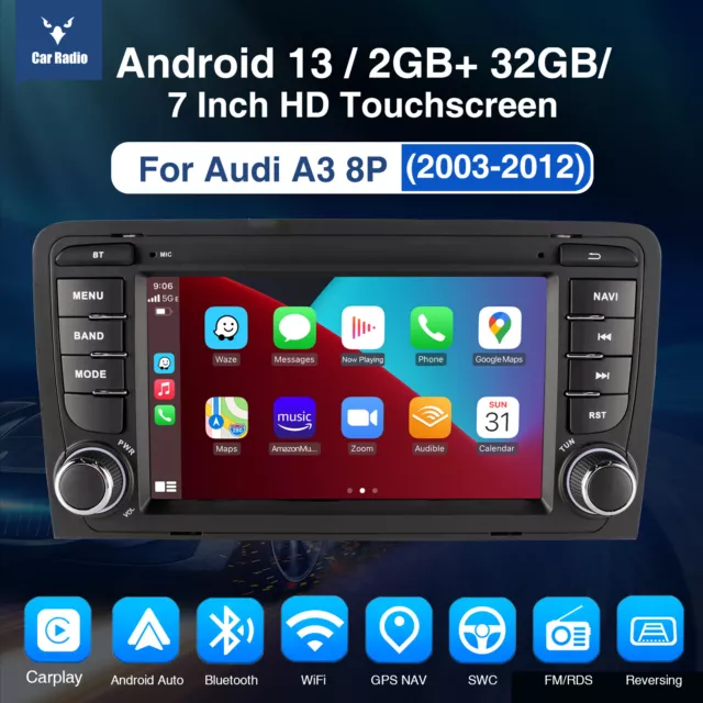 Apple CarPlay For Audi A3 RS3 2003-2012 Android13 Car Stereo GPS Head Unit 2+32G 2