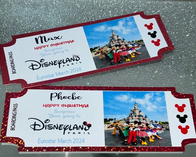 BIGLIETTO DISNEYLAND PARIS vacanze bambini 2024 REGALO PERSONALIZZATO