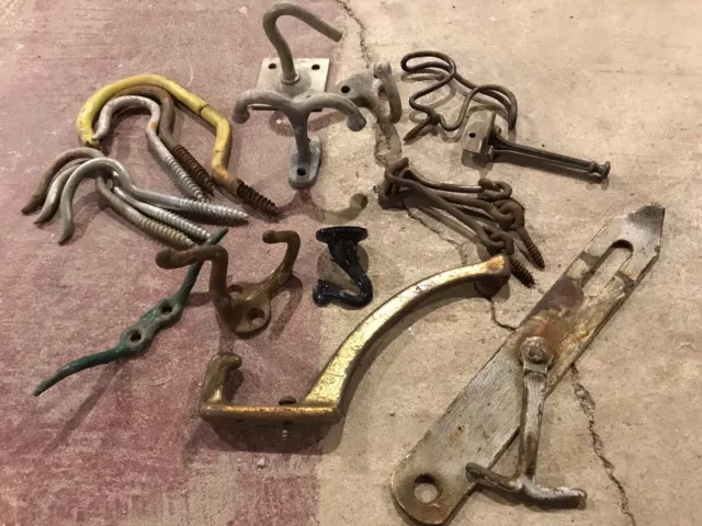 Get Hooked! Lot of Variety Vintage Hooks! Salvage Art Wood Projects Repurpose!