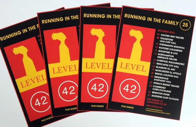 Level 42 Poster.pdf LEVEL 42 RUNNING In The Family tour flyers x 4 £2.95 - PicClick UK