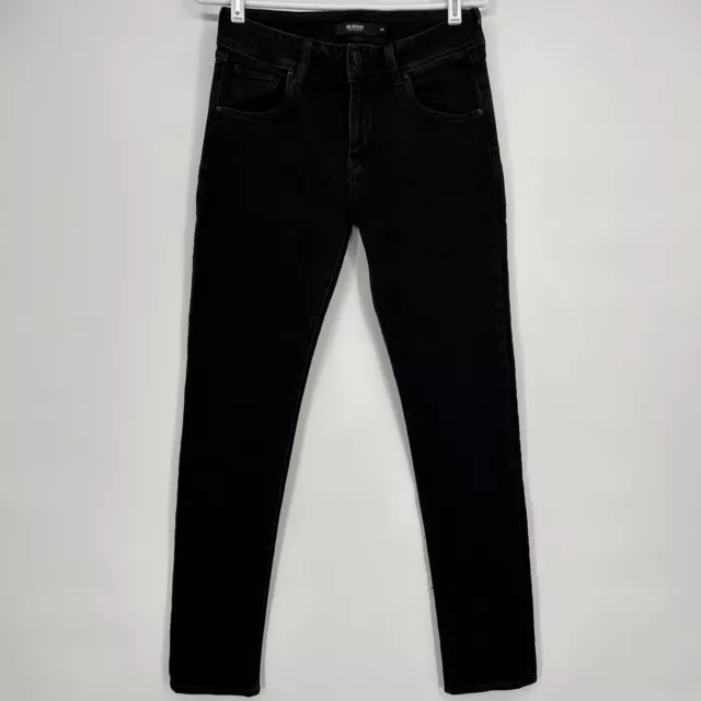 Hudson Jeans Womens 29 Black Collin Skinny Denim Flap Pockets