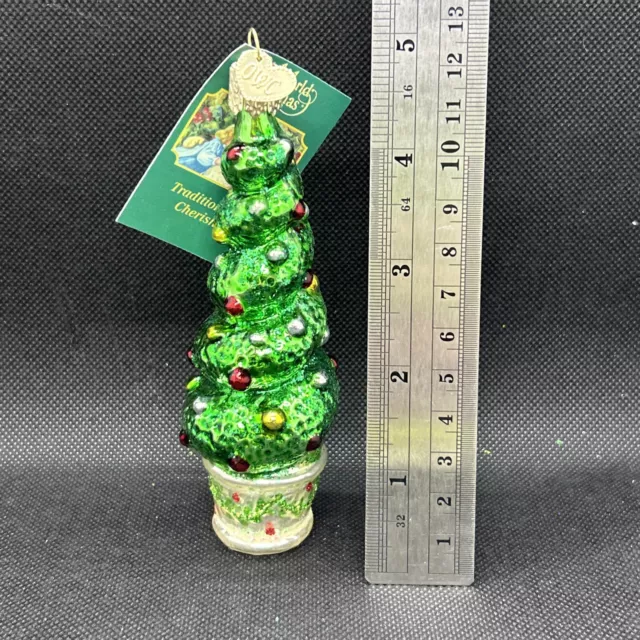 Old World Christmas Holiday Topiary Hanging Glass Ornament For Christmas Tree