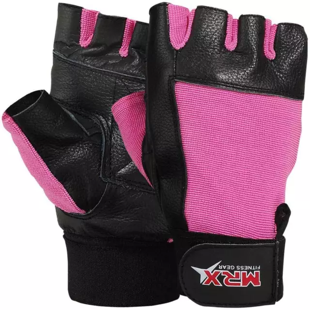 Womens Weightlifting Gloves Leather Ladies Gym Fitness Training Bodybuilding MRX