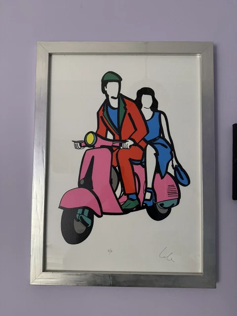 Serigrafia a colori numerata e firmata a mano Piero Gilardi in cornice