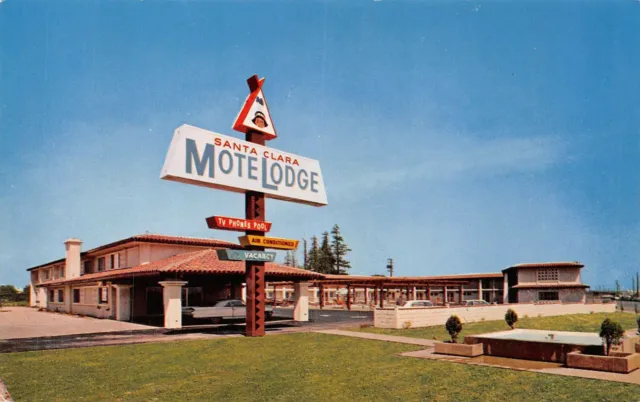 Santa Clara Motel Lodge Roadside Street View Santa Clara,CA Vtg 1960's Postcard