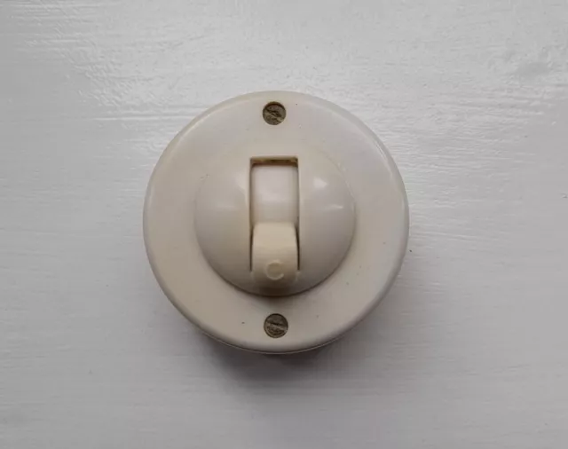 Crabtree White Bakelite Ceramic Light Switch