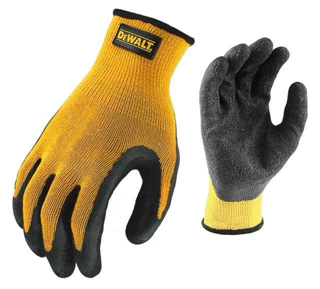 DeWalt DPG70 LARGE SIZE TEXTURED RUBBER COATED GRIPPER GLOVES WORK GLOVE NEW