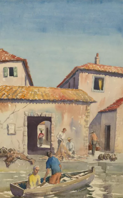 Juliet Pannett MBE, RSA (1911-2005) - 1975 Watercolour, Mediterranean Town