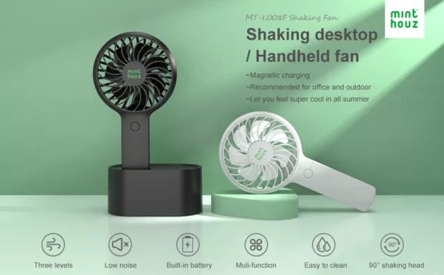 Hand-Held Mini Fan Portable Desk Fan Cooler Cooling Rechargeable With Battery