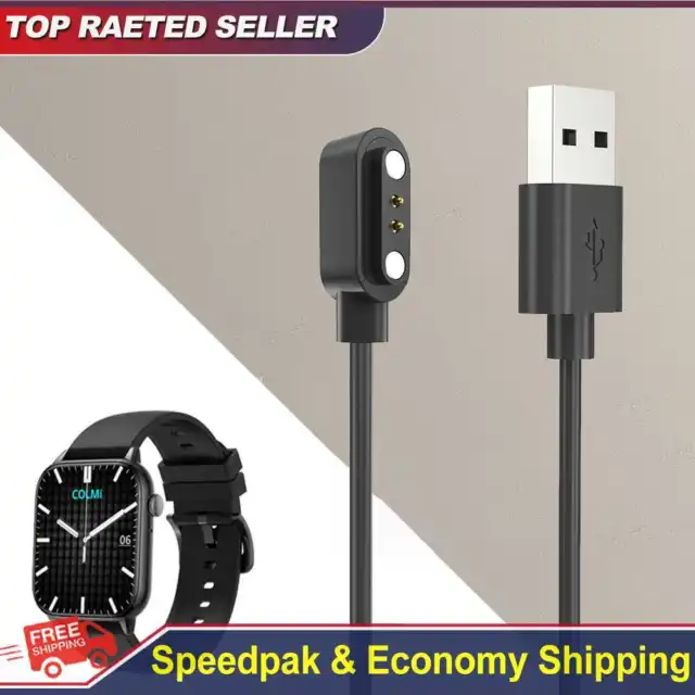Smart Watch Charger Magnetic 0.6M USB 2 Pin Charging Cord for COLMI C60/C61/ I20