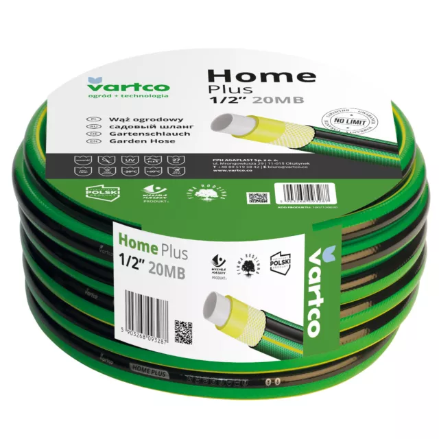 Garden Water Hose 20m 30m 50m Watering Flexible 4 Layer UV Resistant 3/4" / 1/2"