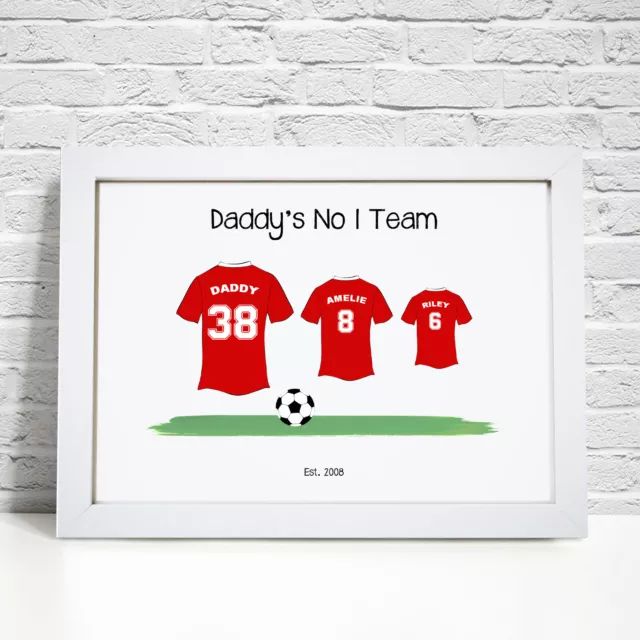 Personalised Football Print Gift Birthday Fathers Day Dads Team Wall Art Picture