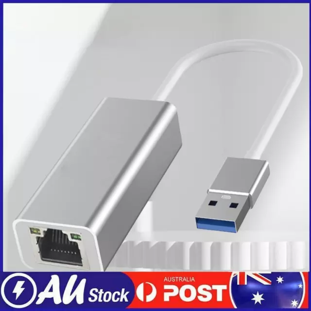 Type-C To RJ45 Ethernet Wired LAN Adapter 10/100/1000Mbps (Silver USB Gigabit)