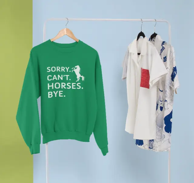 Sorry Can't Horses Bye Sweatshirt Funny Retro Riding Equestrian Lovers Gifts
