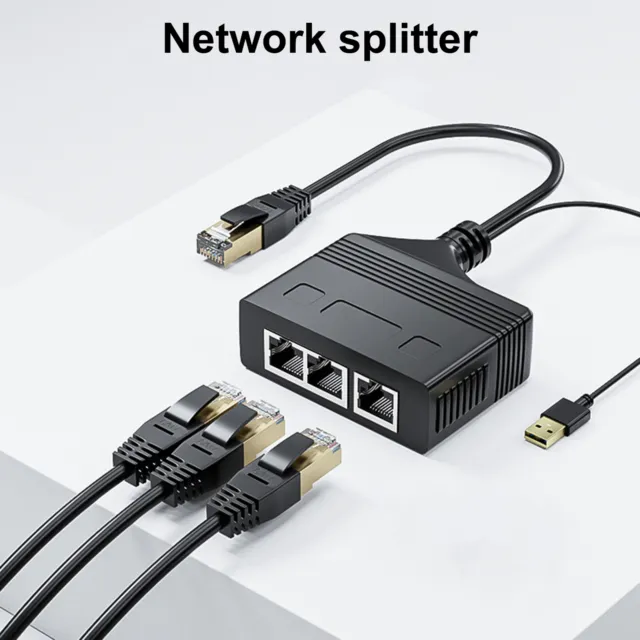 Network Adapter High Speed Internet Sharing Rj45 Network Ethernet Splitter 3