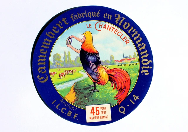 Étiquette Ancienne Boîte Camembert Normandie - Manoir De L'Isle - France