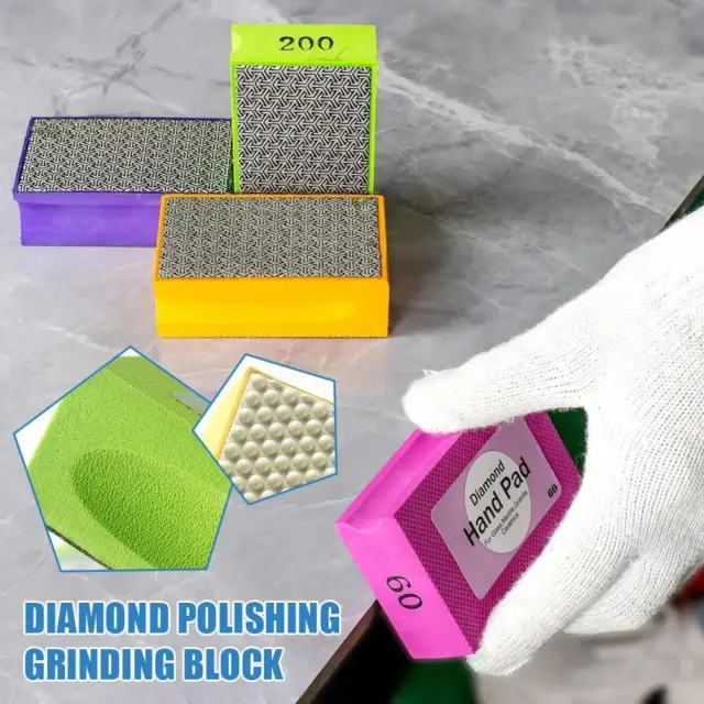 Diamond Hand Polishing Pads Tile Glass Abrasive Grinding Stone Pad Marble>  H8V8