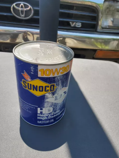 Vintage Sunoco DX Motor Oil HD High Detergent 10w30 Full Cardboard Can