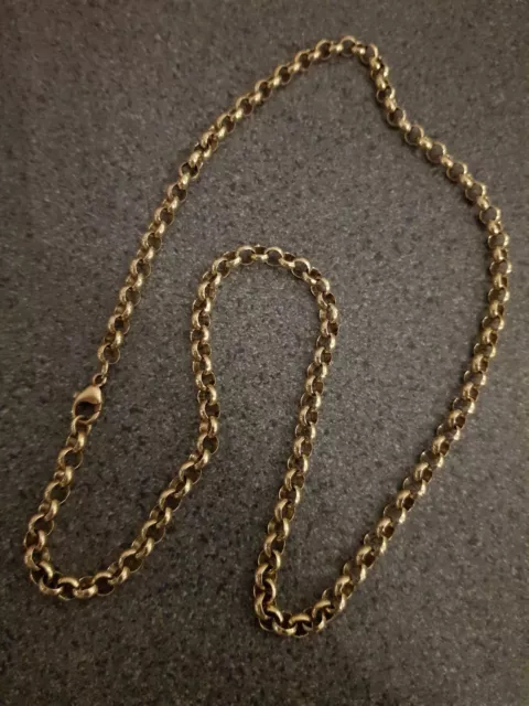 9ct Solid Gold Belcher Chain 20 Inch Fully Hallmarked Excellent Condition 25 G 2