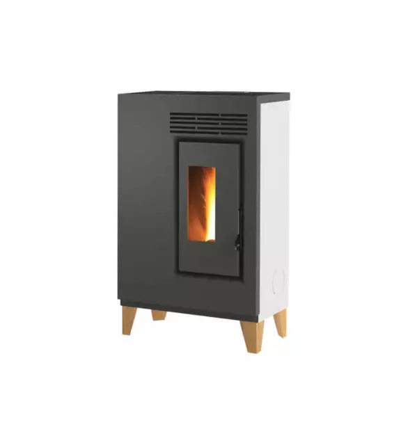 Stufa A Pellet Slim Fiore Bianca 4,4 Kw - Caris