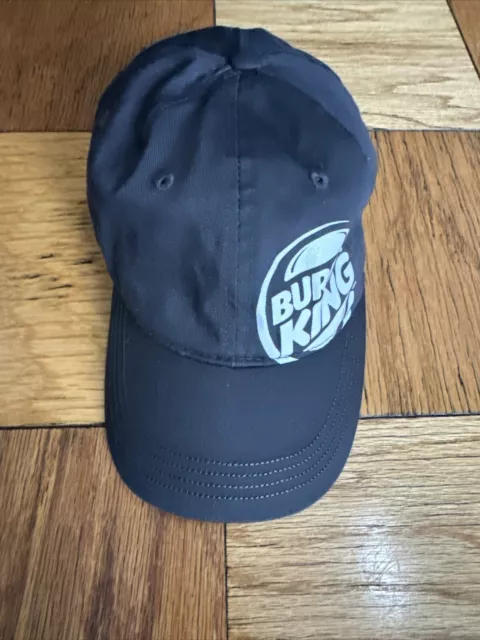 Burger King Employee Cap Hat Adult Adjustable Black Polyester Cotton Fast Food