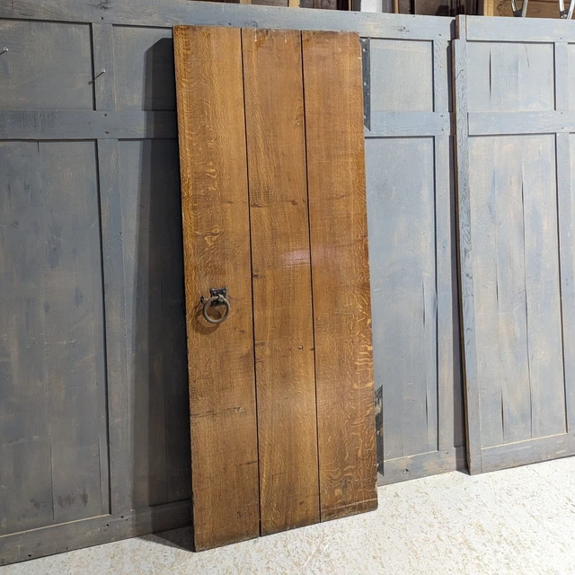 Extremely Heavy & Strong Antique Oak Church Plank Door