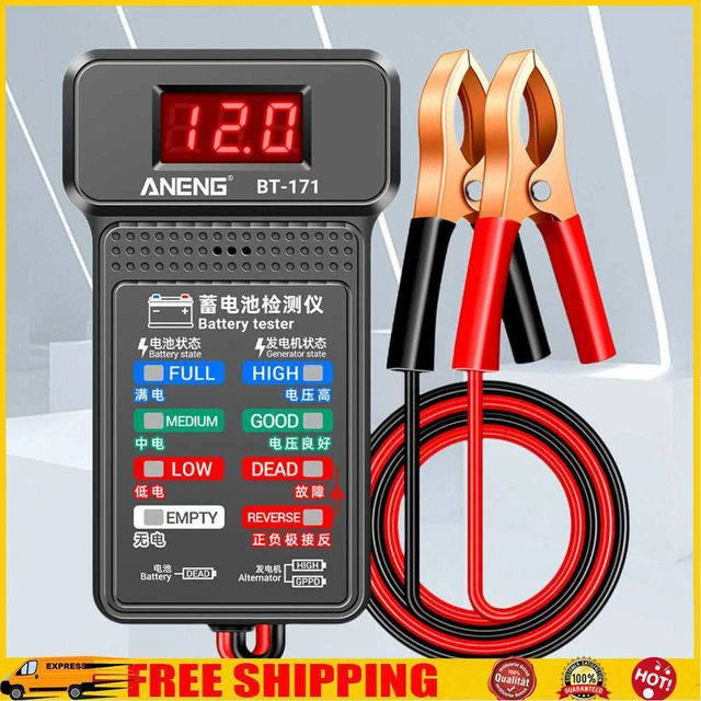 Tester batteria auto 12 V display LED dispositivo di monitoraggio batteria per camion veicolo