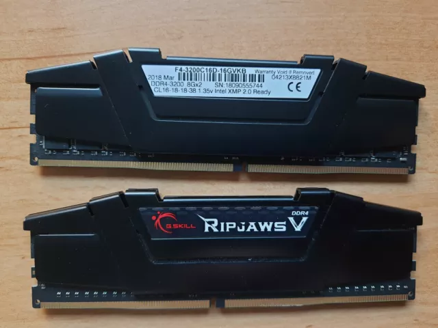 G. SKILL RipJaws V DDR4-3200 Arbeitsspeicher Kit - 2 x 8GB (F4-3200C16D-16GVKB)