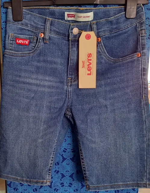 Levi's 510 Skinny Mid Denim Jeans Shorts in Light Blue, Children's Size 12 Years
