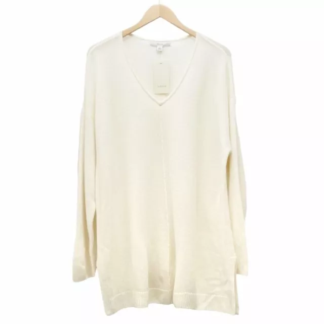 NWT Sejour Easy V-Neck Wool Cashmere Blend Pullover in Ivory Women’s Size 1X NEW 2