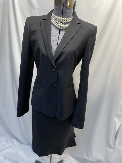 Ann Taylor Skirt Suit Size 4 Jacket 6 Skirt Two Piece Set 30 X 23 Wool Blend