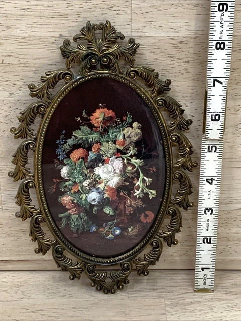 Antique Brass Picture Frame MARKED FR France? 8" Victorian Style