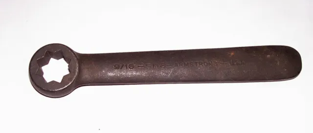 New  9/16” Armstrong #586 8 Point Lathe Tool Post Wrench USA  Black Oxide    NOS