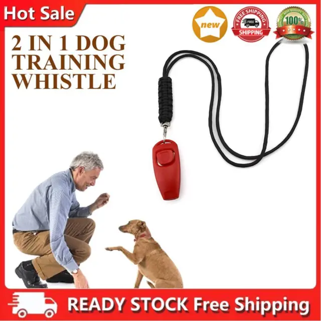 Addestramento cani fischietto clicker guida aiuto stop abbaiare addestratore portachiavi (rosso)