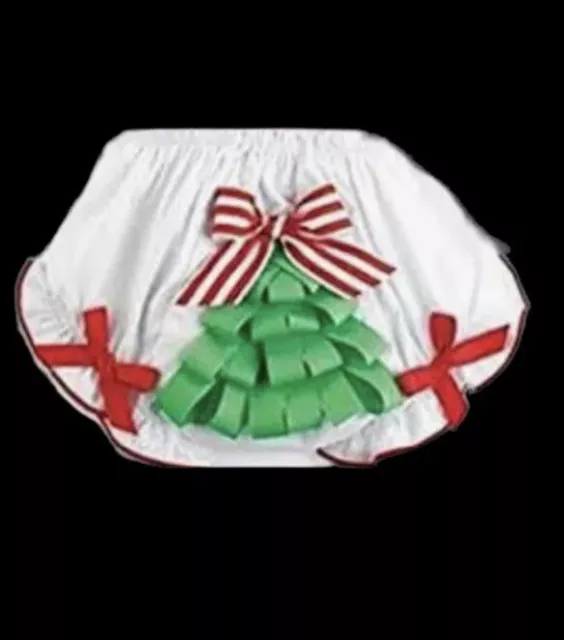 BN MUD PIE Girls Sz 0-6M  Bloomers Christmas Tree Holiday Diaper Cover Free S/ H