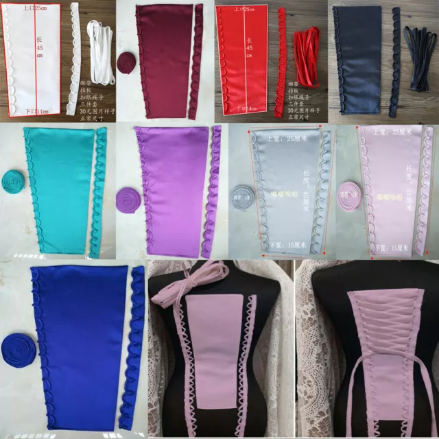 Wedding Dresses 3PCS Corset Kit Back Panel Satin Straps Loops Zipper Replacement