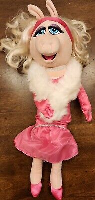 Disney Store Miss Piggy 20" Muppets Glamour Plush Doll Stuffed Pink Dress gown