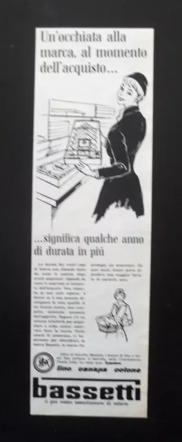 F496 - Advertising Pubblicità - 1953 - BASSETTI , VASTO ASSORTIMENTO DI TELERIE