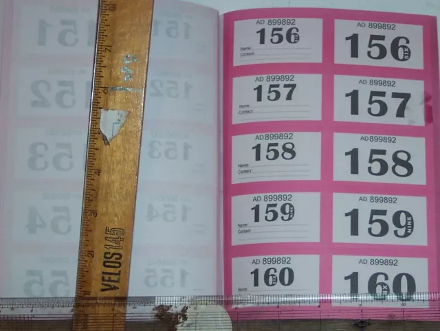 raffle tickets a FULL book of 500, 1000, 100, GIANT400 pick a colour with stubs 2