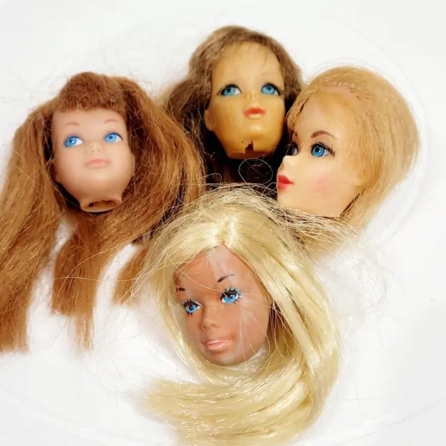 VTG MOD Barbie Doll HEADS ONLY TLC Lot TNT HAIR FAIR MALIBU Skipper Repair Parts