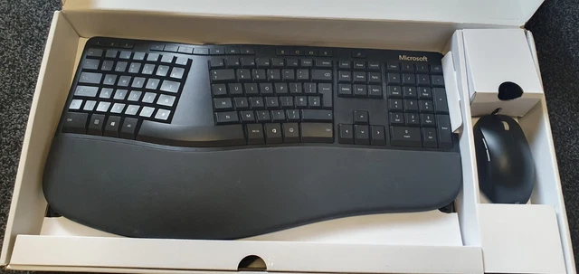 MICROSOFT ERGONOMIC DESKTOP keyboard Mouse included USB Black £45.00 ...