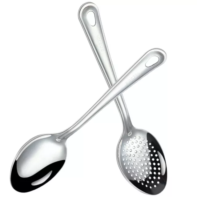 2pcs Stainless Steel Serving Spoons for Buffet Catering