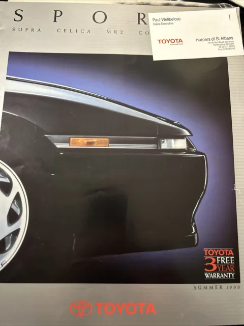 Brochure vendita auto originali Toyota Sports Supra Celica da collezione estate 90
